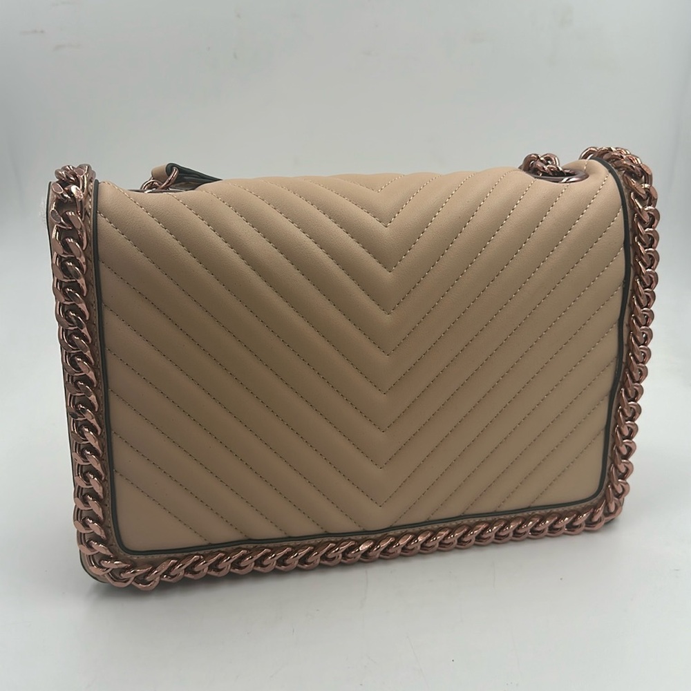 Aldo Greenwich Handbag pink quilted chevron pattern with rose gold chain NWT